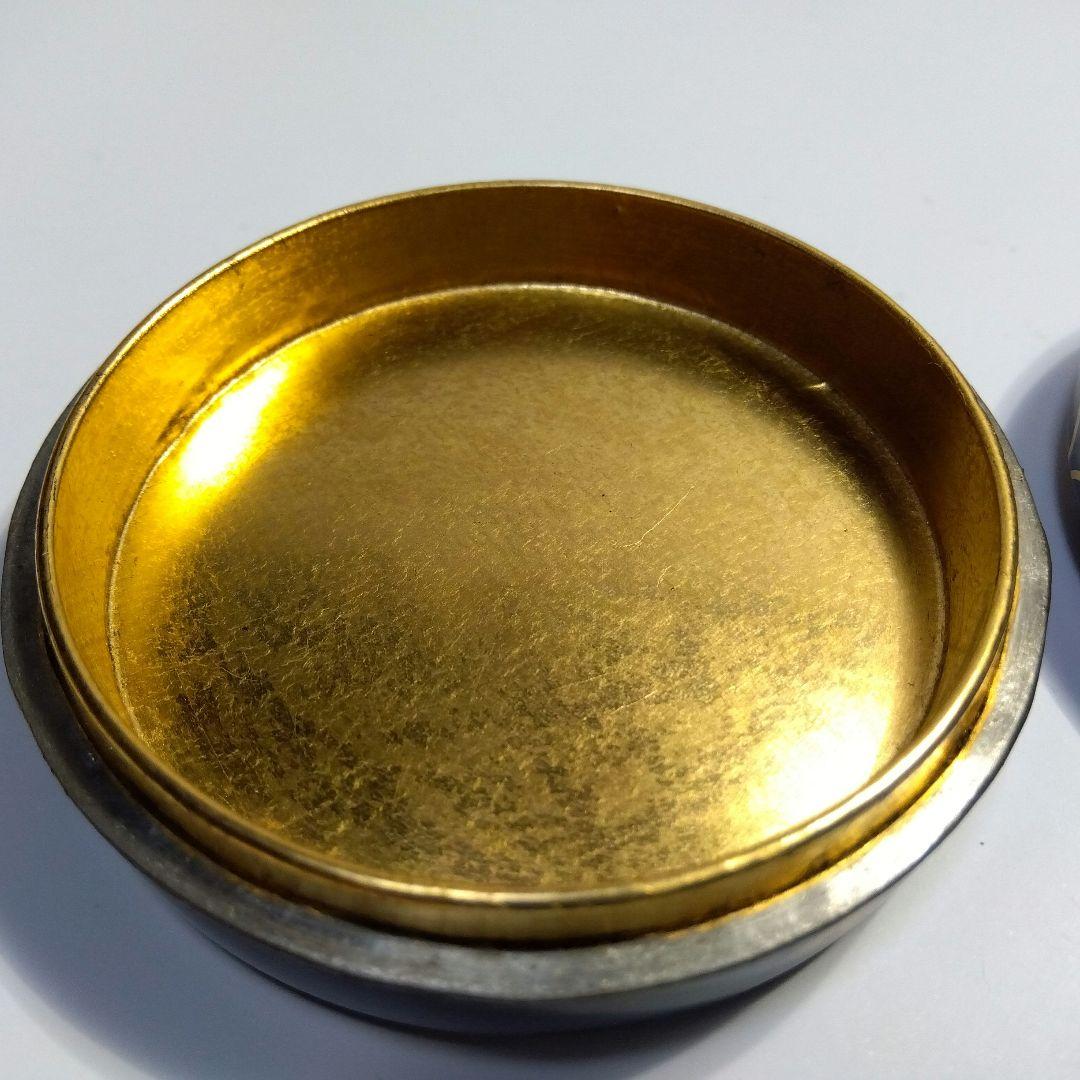 京都　蒔絵　香合　共箱　漆器　天然木　内金泊　合わせ銀輪造り