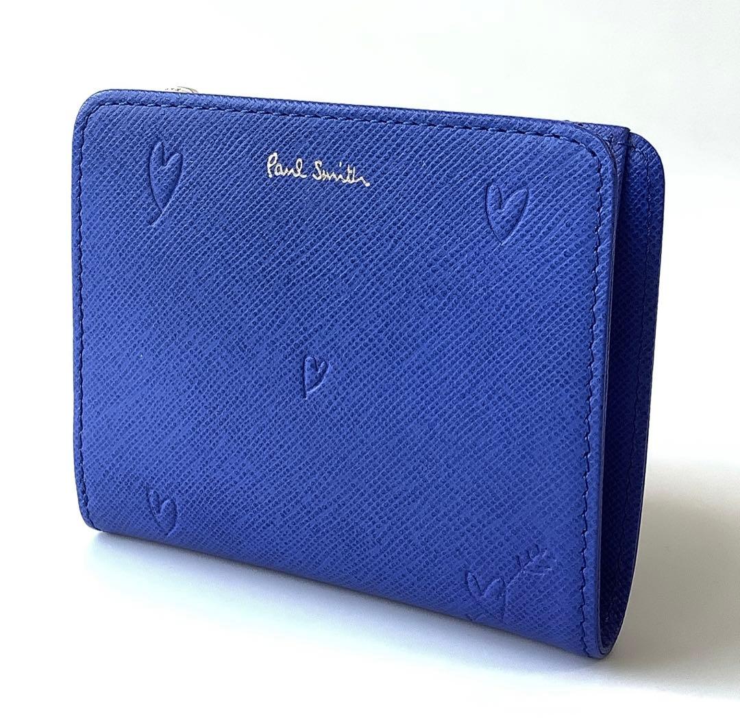 チャタロウ様★新品★ポールスミス★スミシーハートLファスナー２つ折り財布★ブルー