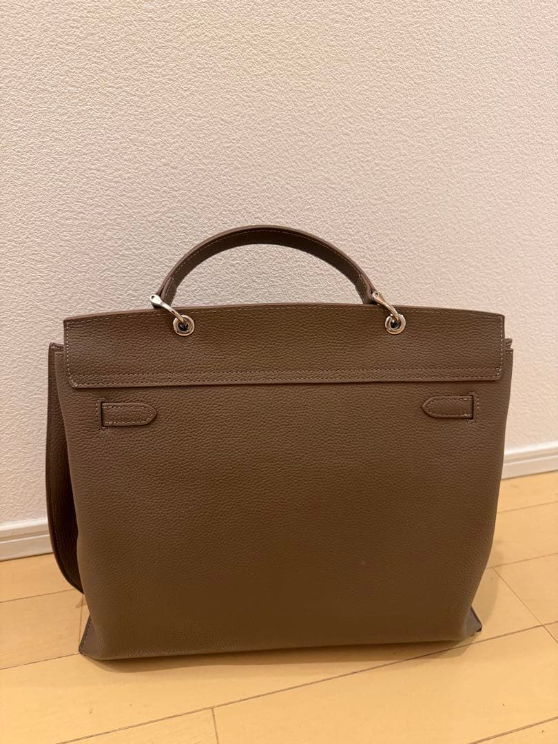 バッグ JISTORY square belt handle bag taupe L