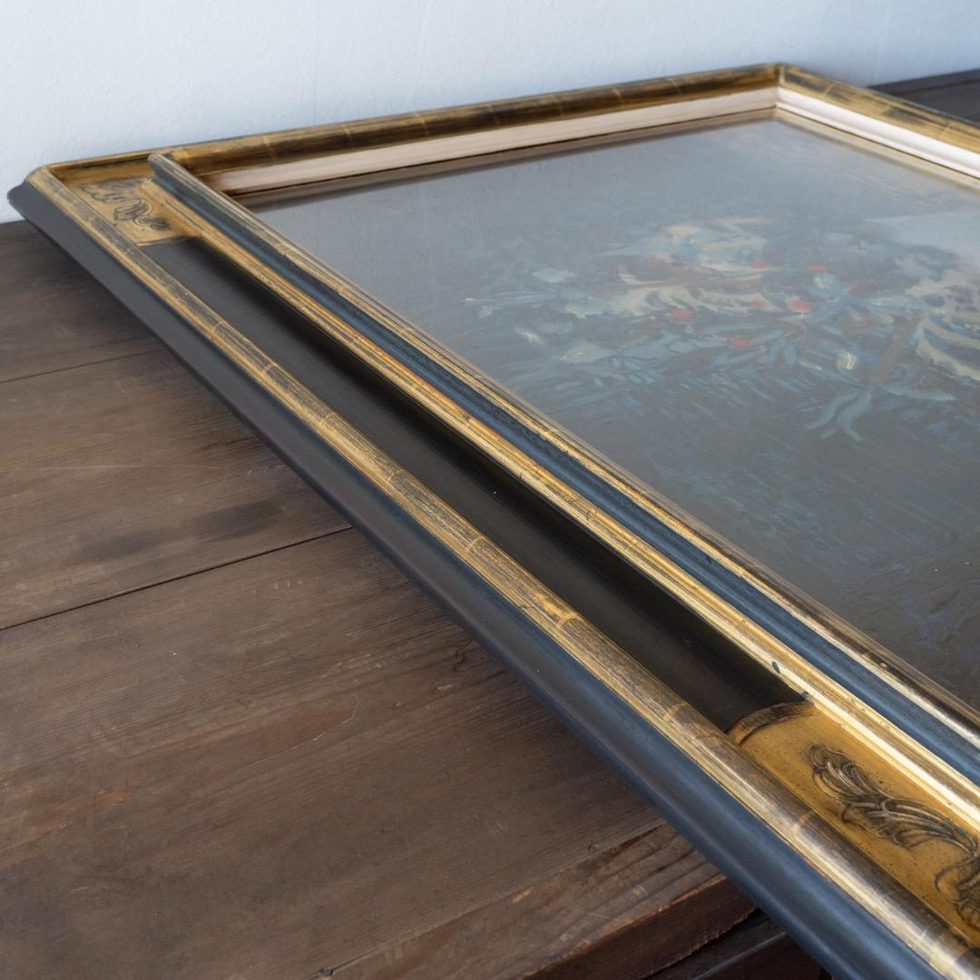 Michel Henry 油彩画 ミシェル・アンリ 油彩 花 F25 大作 絵画