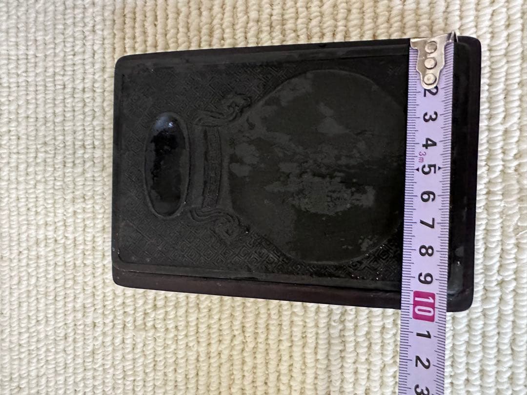硯　中国硯　唐木ケース　金星　水波紋　書道　文房具　古美術　花瓶形