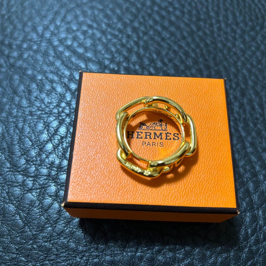 HERMES ゴールド チェーンリング