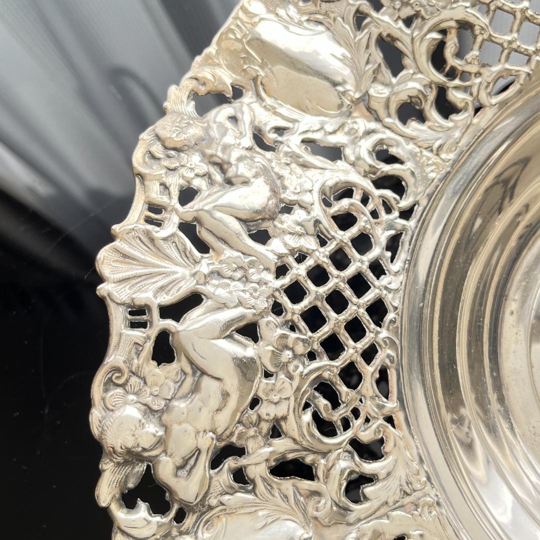 【SPAIN】チュラブの戯れるセンターピース 35cm【シルバープレート】