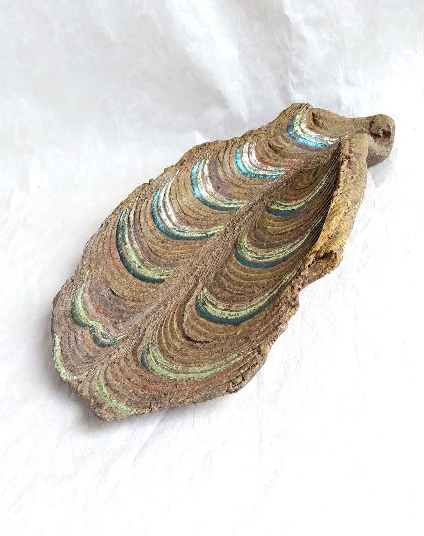 葉化石皿 (杉浦康益 作)