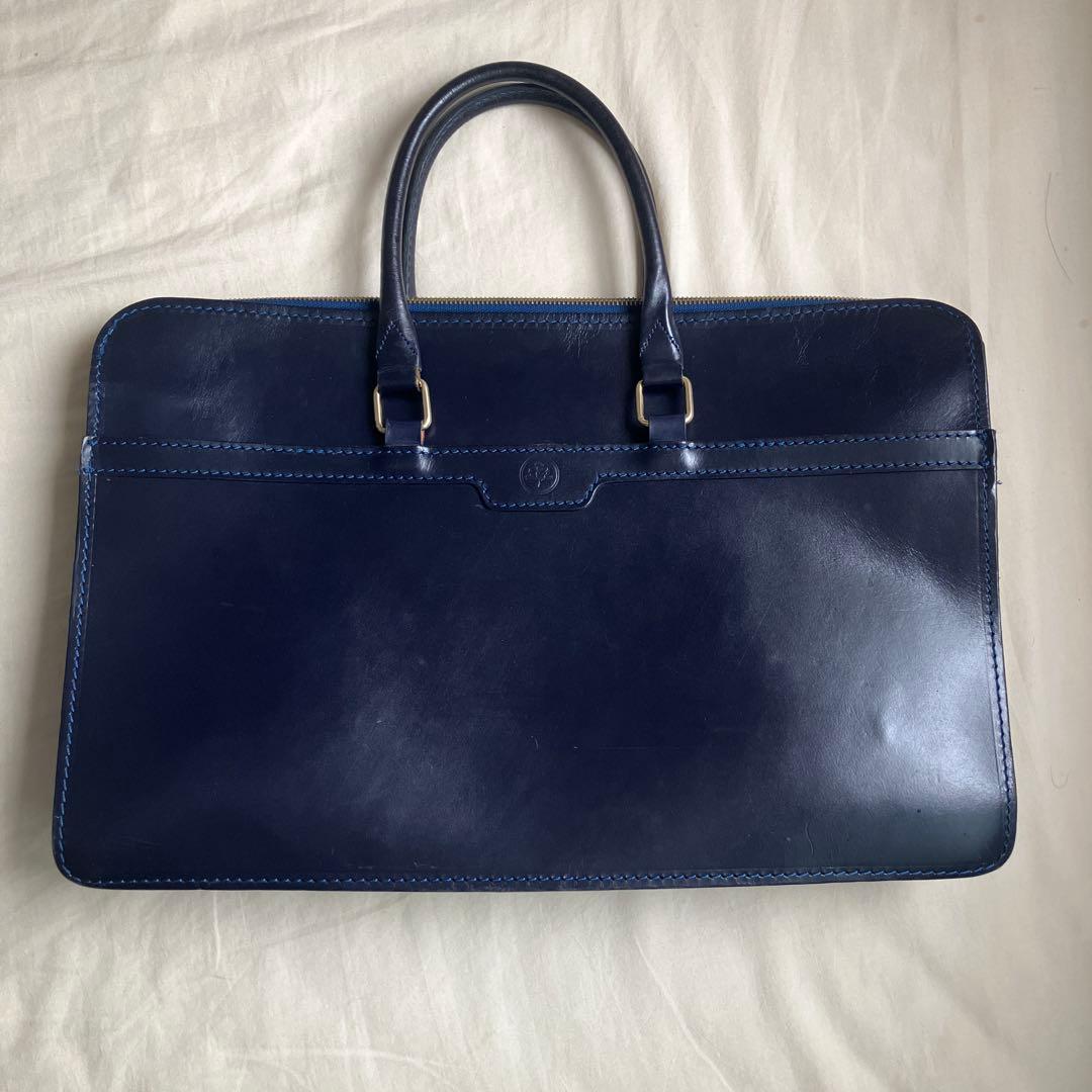 グレンロイヤル　ブライドルレザー　ブリーフケース　ネイビー