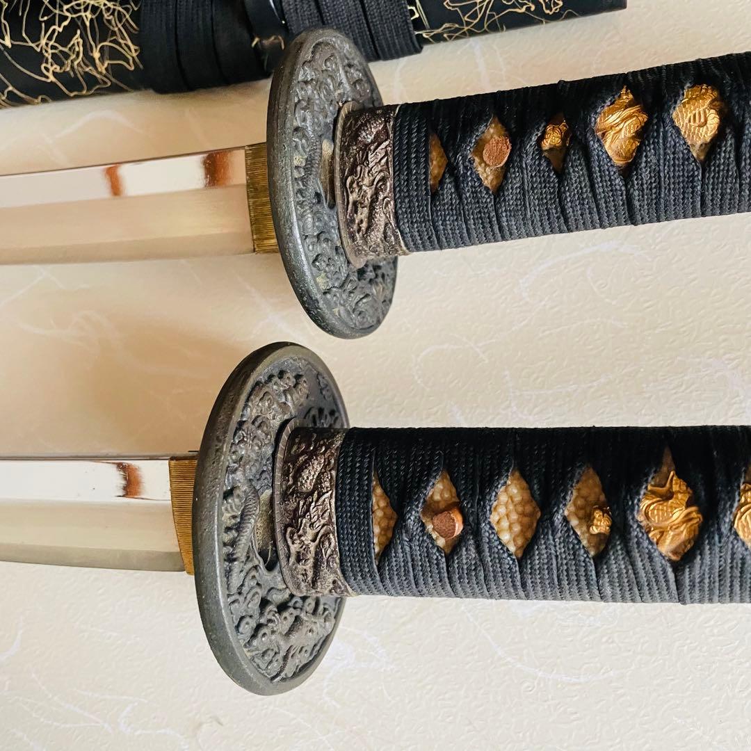 模造刀 日本刀 武具 刀剣 居合刀 2本セット 太刀 脇差 w2