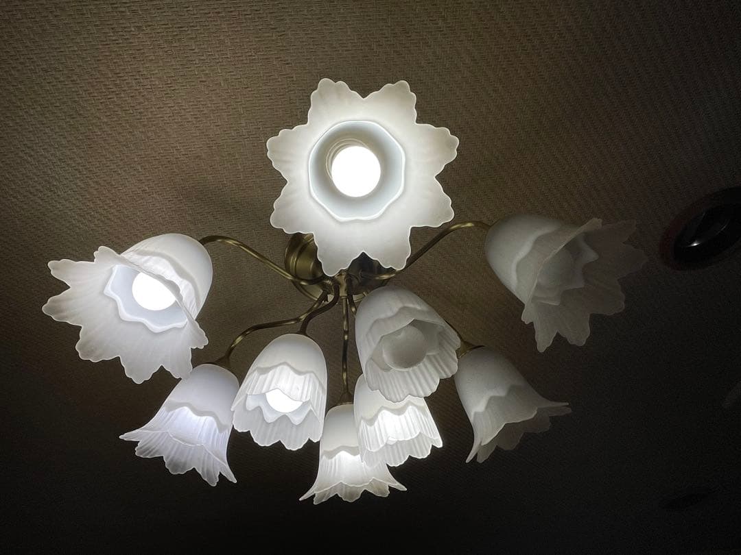 リビング　照明　フラワー型シェード