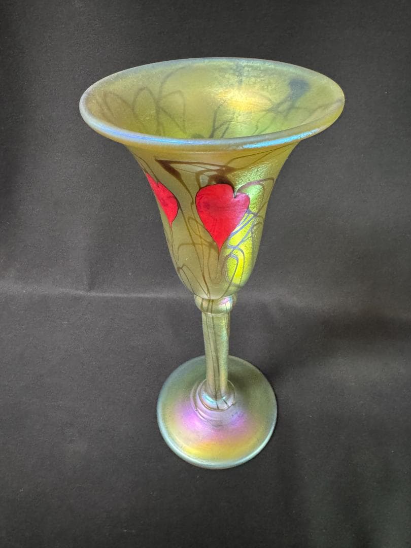 【ヴィンテージ】ティファニースタイル 幾何学文聖杯 コーディアルグラス