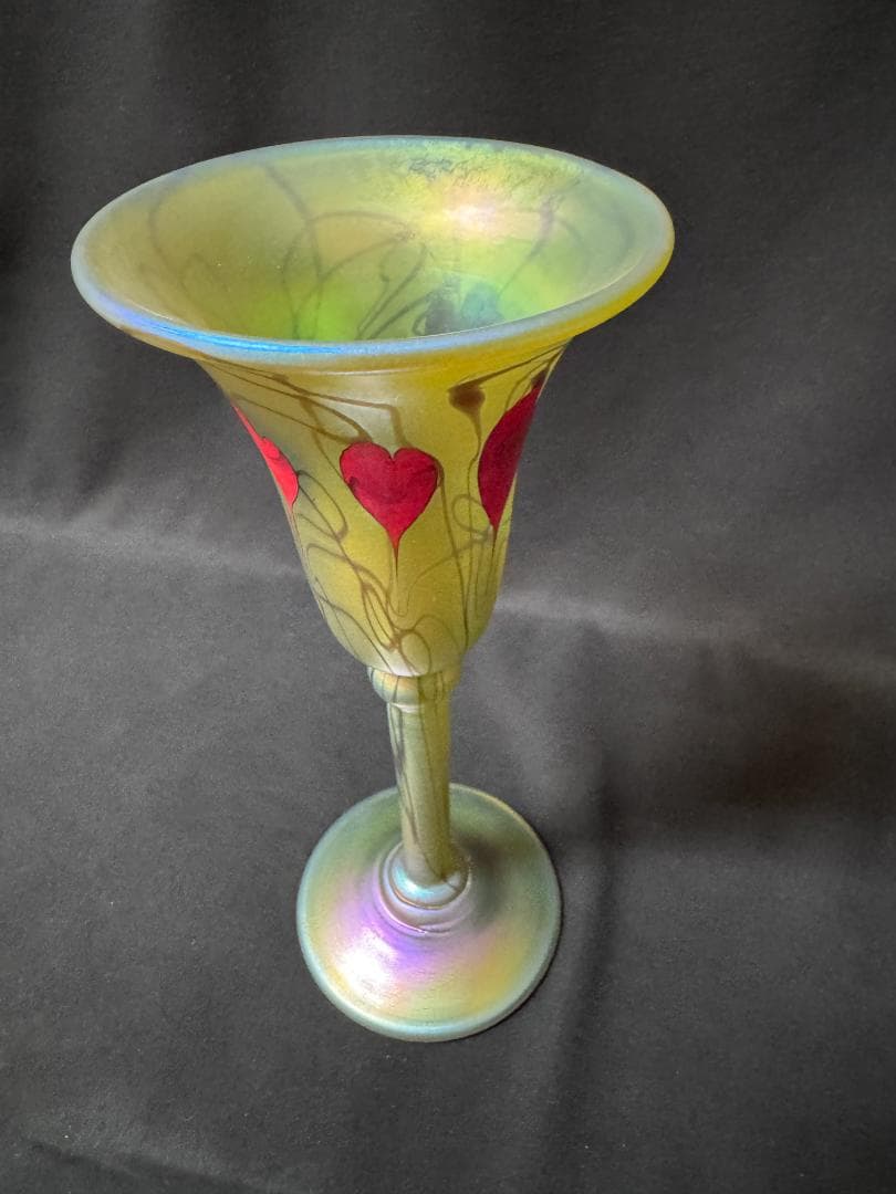 【ヴィンテージ】ティファニースタイル 幾何学文聖杯 コーディアルグラス