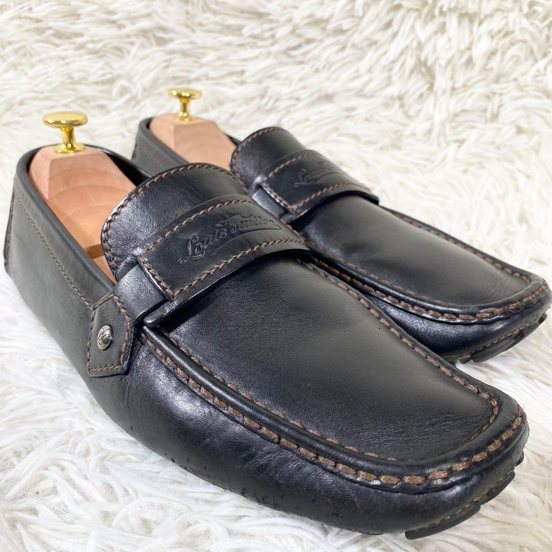 LOUIS VUITTON ルイヴィトン　レザー　ドライビングシューズ　革　黒