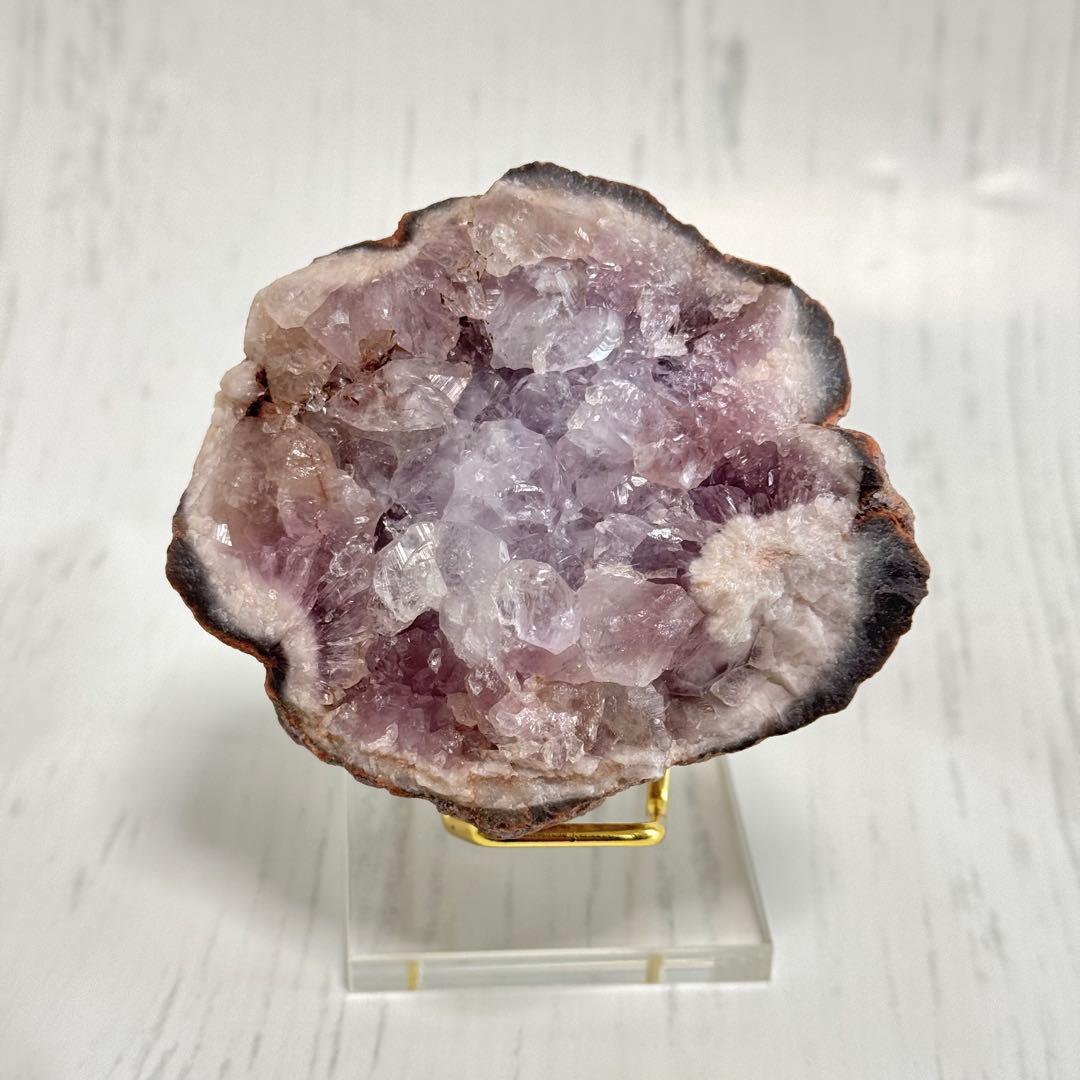【D248】ジュワッとジューシー♡ピンクアメジスト ジオード 原石 鉱物 標本