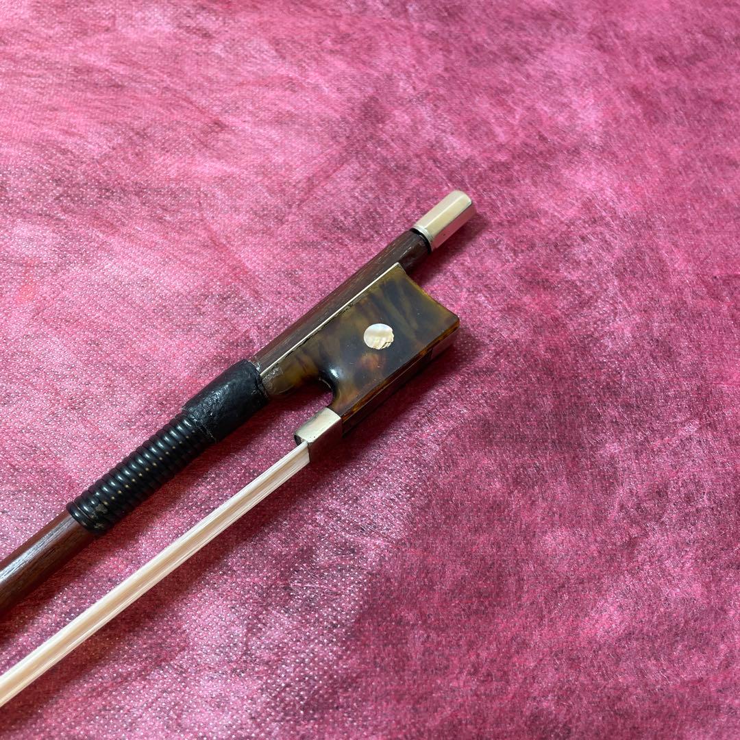 バイオリン弓 鼈甲フロッグ 4/4 毛替え済み