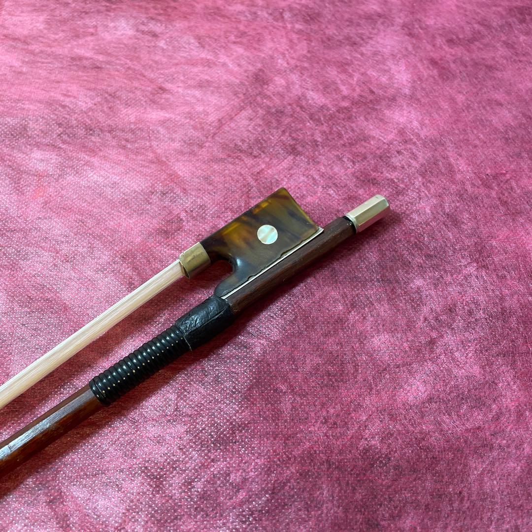 バイオリン弓 鼈甲フロッグ 4/4 毛替え済み
