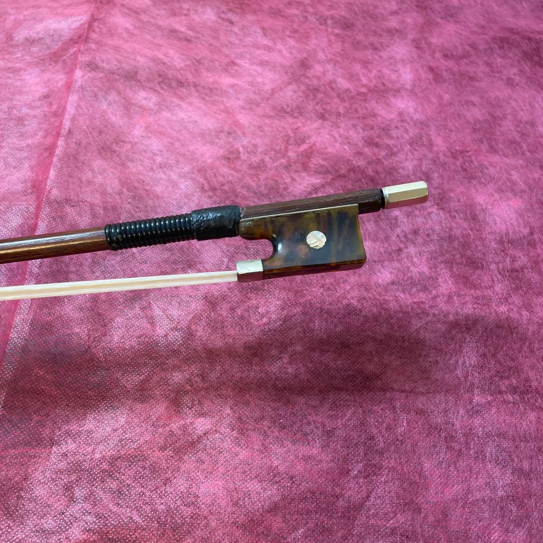 バイオリン弓 鼈甲フロッグ 4/4 毛替え済み