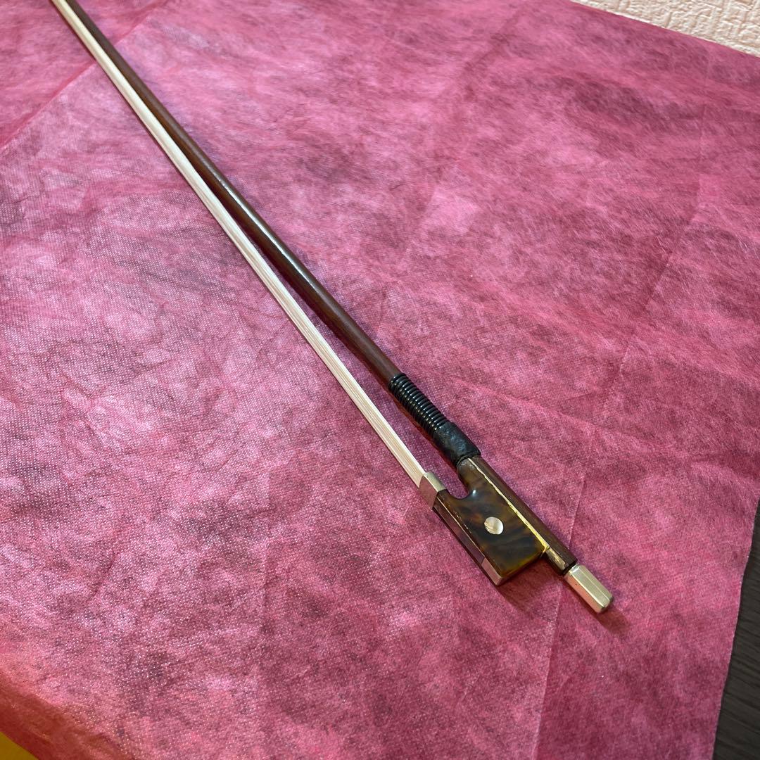 バイオリン弓 鼈甲フロッグ 4/4 毛替え済み