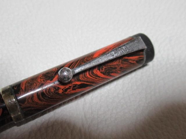 ペン先極希少イリジウム 1950年頃米国製◆NEW CLIP ベークライト黒と朱
