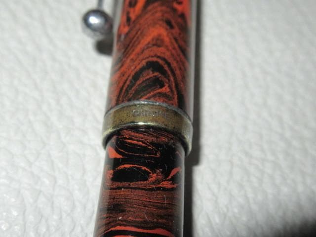 ペン先極希少イリジウム 1950年頃米国製◆NEW CLIP ベークライト黒と朱