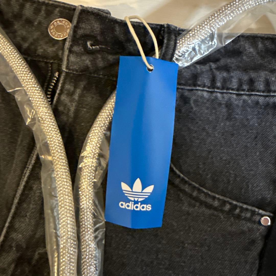 【新品】25adidas ADILENIUM デニムカーゴパンツ 黒国内正規品