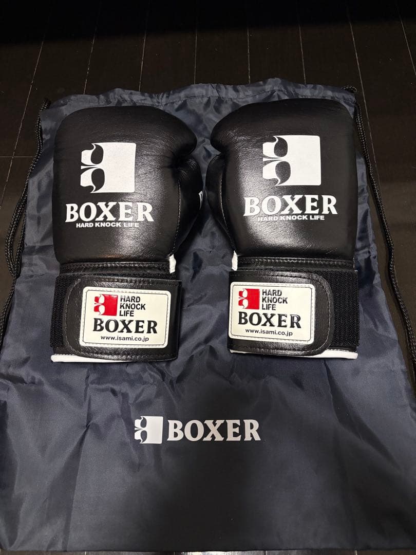 ISAMI BOXER ボクシンググローブ 8oz ベルクロ 黒