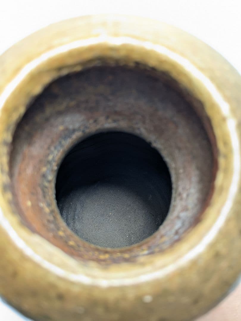 人間国宝 伊勢崎淳 備前焼 花生 共箱 耳付花入 花器 花瓶 華道具 茶道具