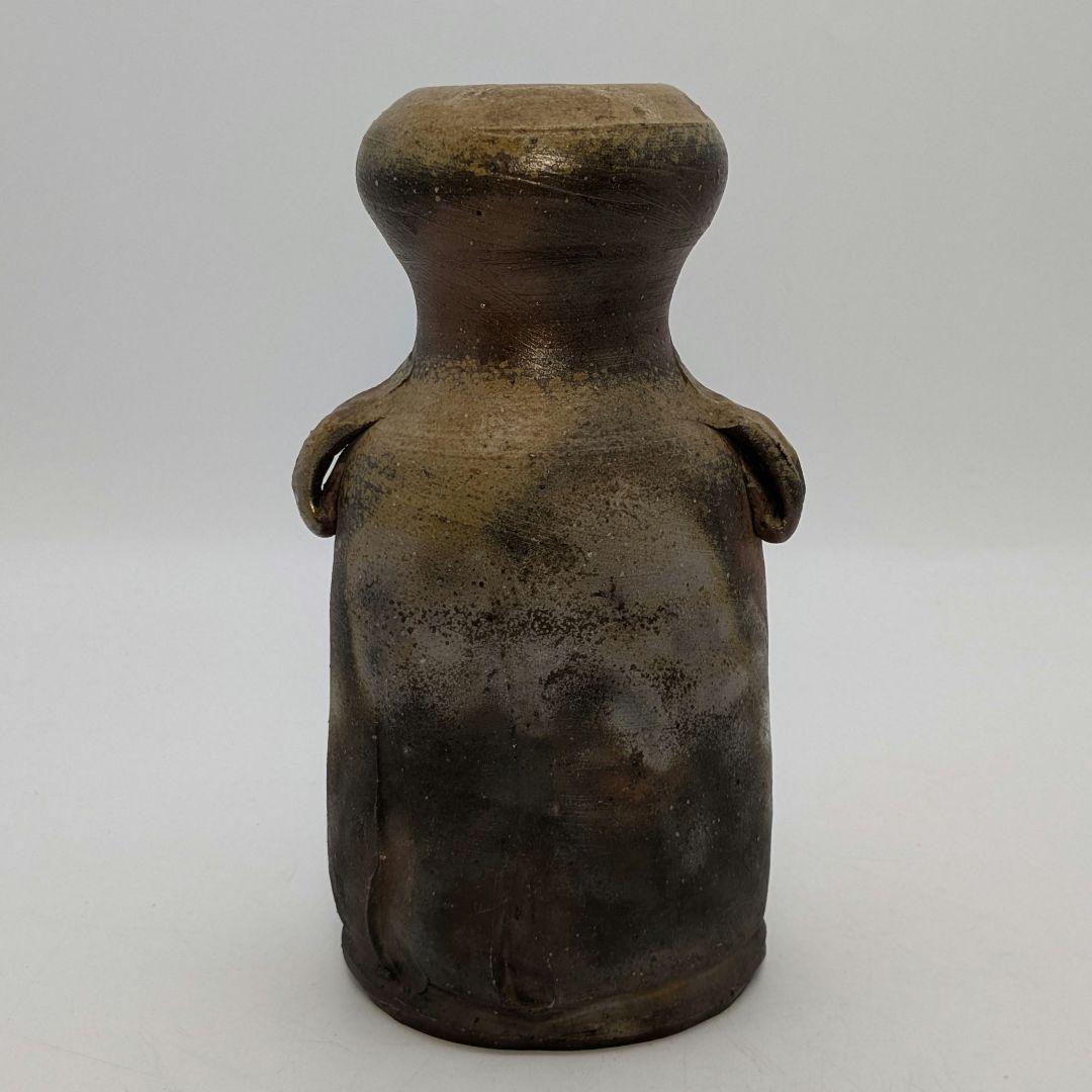 人間国宝 伊勢崎淳 備前焼 花生 共箱 耳付花入 花器 花瓶 華道具 茶道具