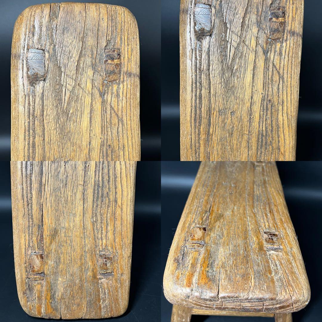 李朝 木製 小椅子 低椅子 踏み台 古民藝 古道具 朝鮮古美術 民藝 花台展示台