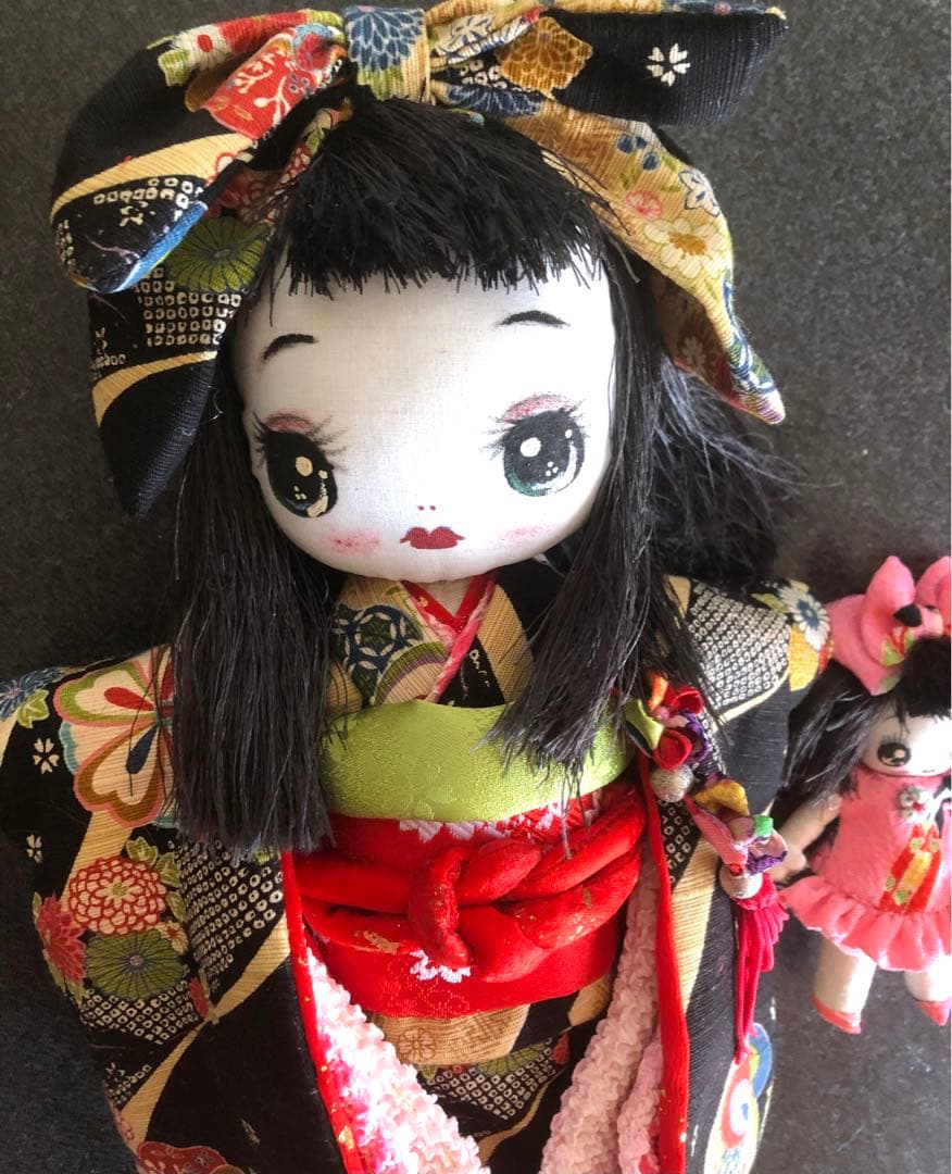 ＊カッパのおーこ様ご確認用＊市松風文化人形＆ミニリボンちゃん♪布人形•お着物＊