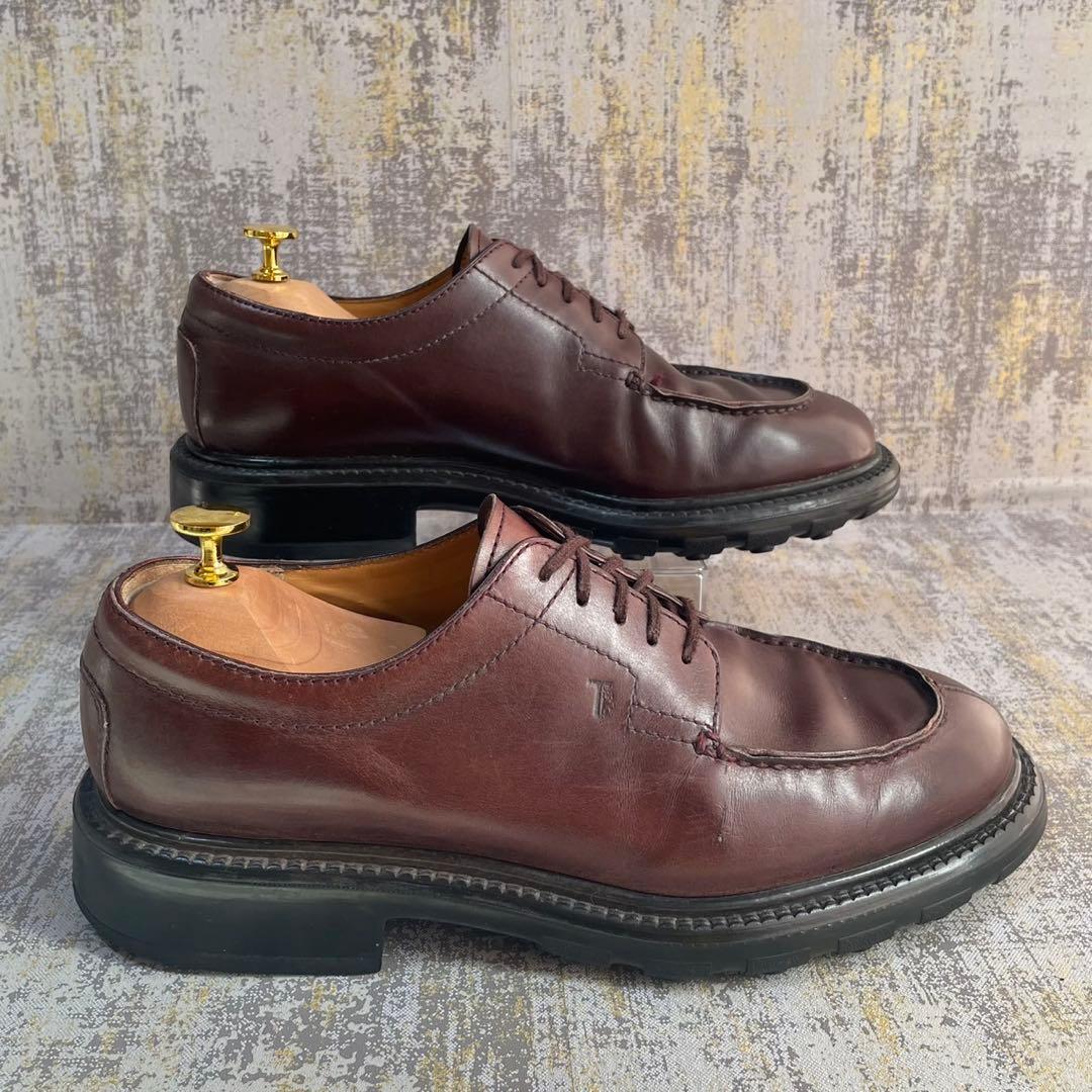 ★希少★トッズ TOD'S Uチップ ドレスシューズ【27】バーガンディ 厚底