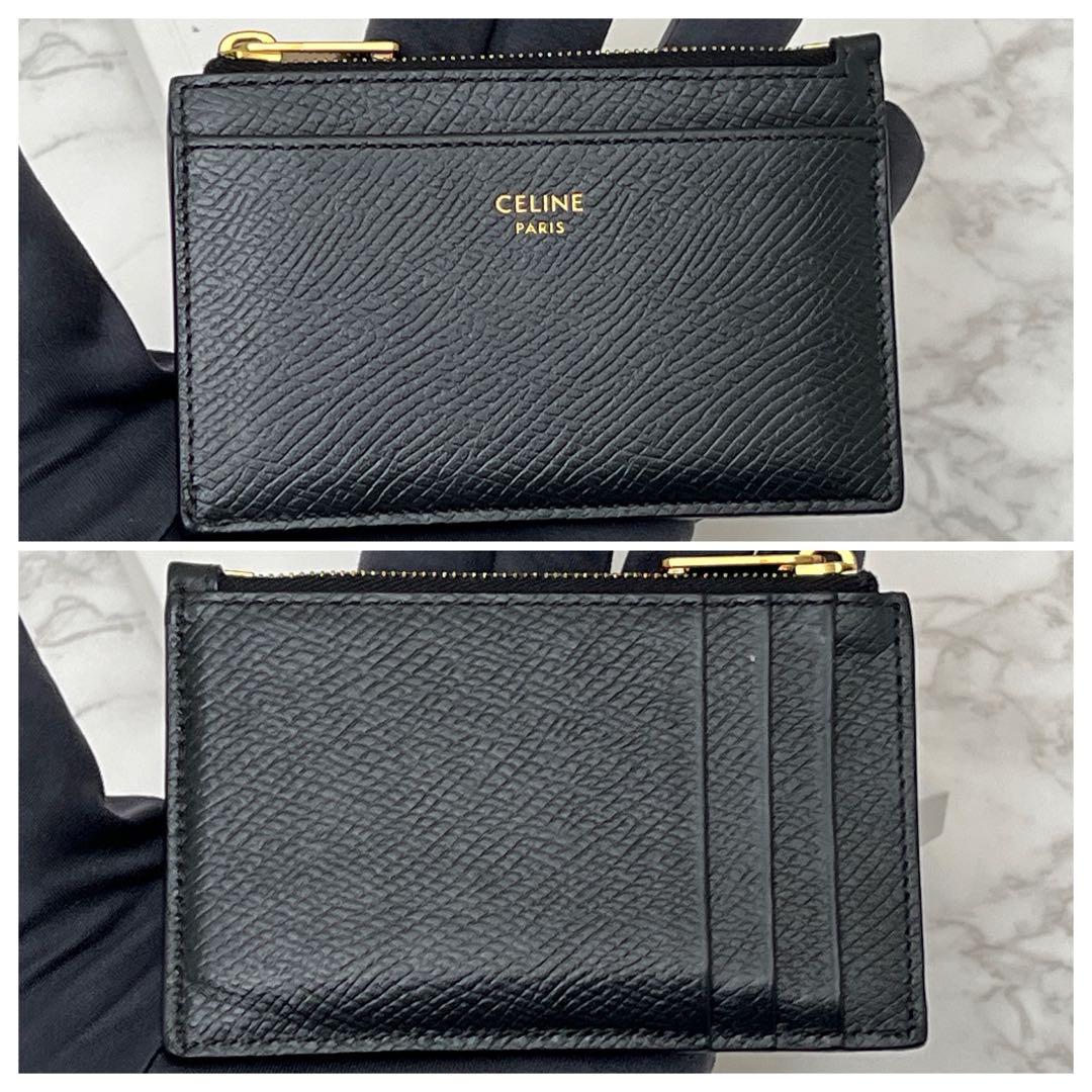 セリーヌ ジップ付きカードホルダー ケース ブラック CELINE