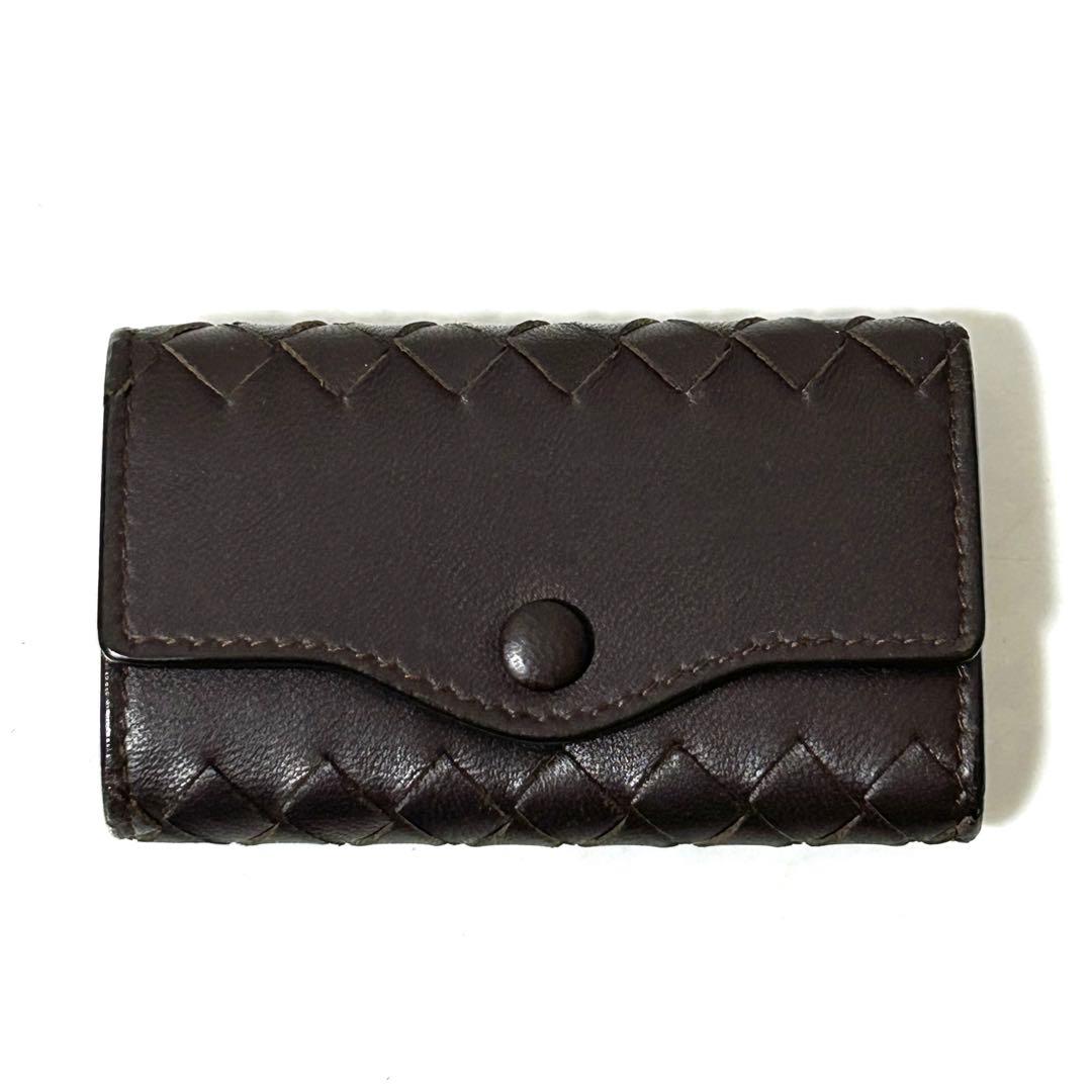 美品 ボッテガヴェネタ 本革 レザー イントレチャート キーケース