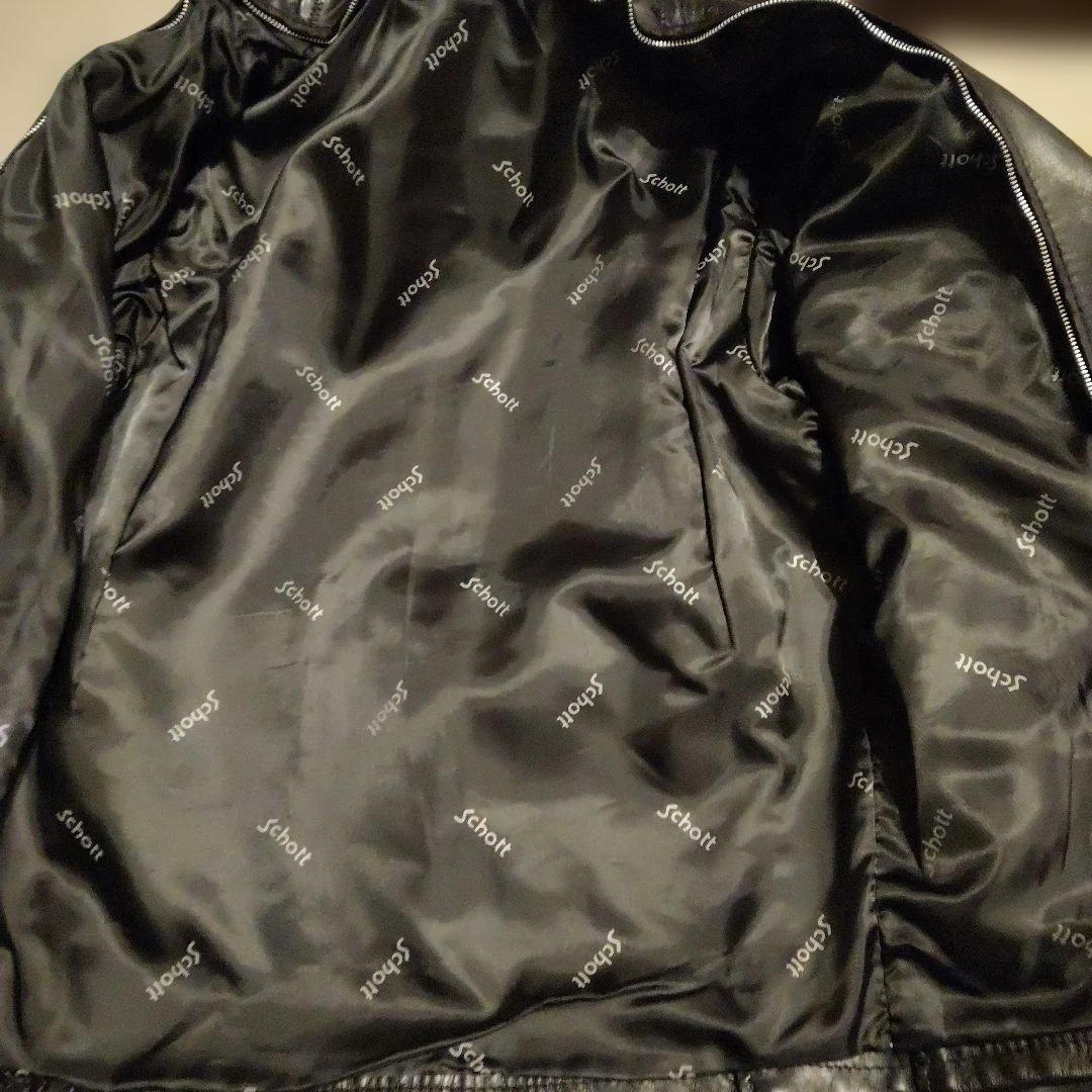 Schott ブラック シングルライダースジャケット641