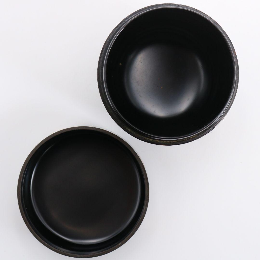 桜井一良作 梅文 利休形中棗 茶道具 共箱共布　V878　N6