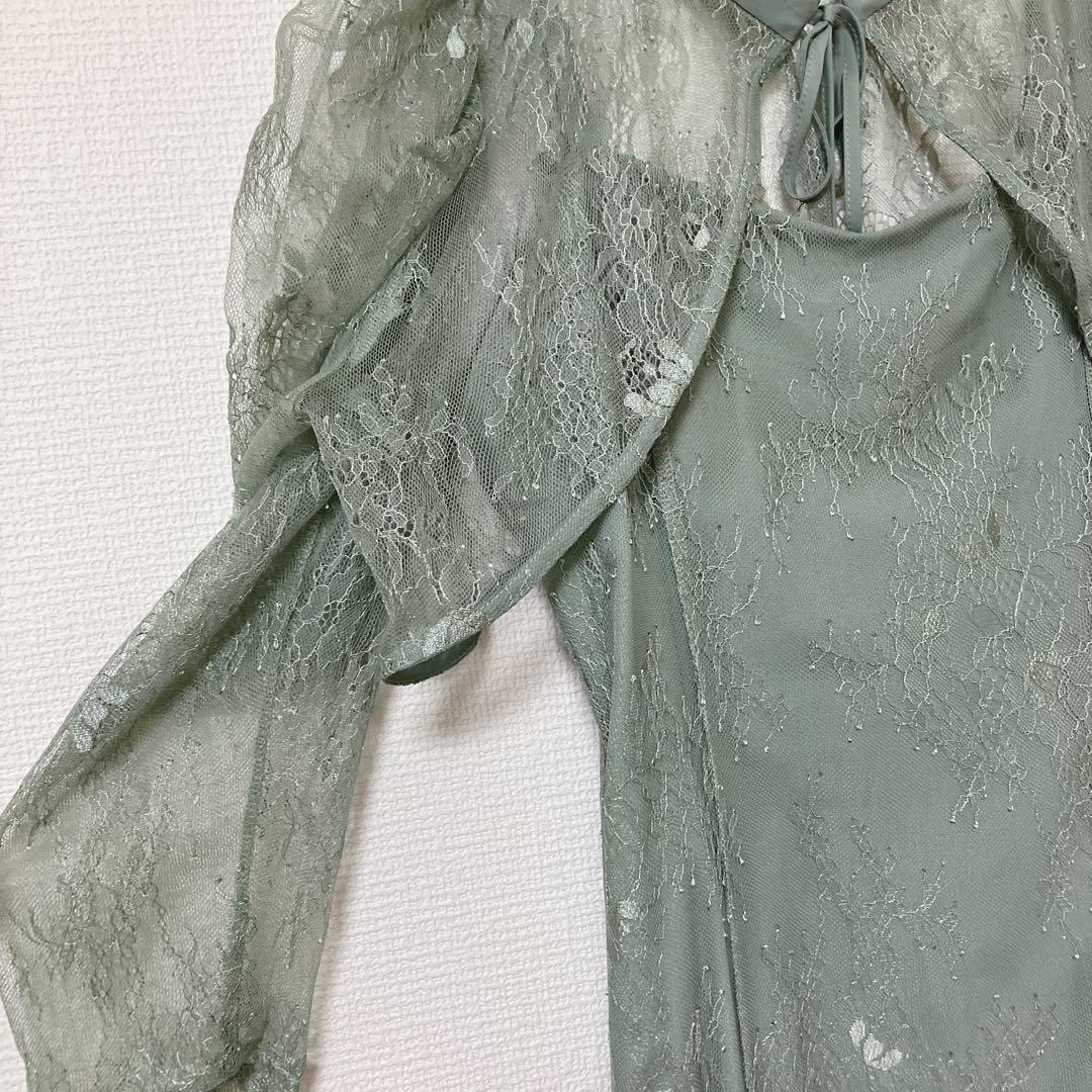 美品　人気　カナ　3way レースボレロセット フレア パーティー ドレス M