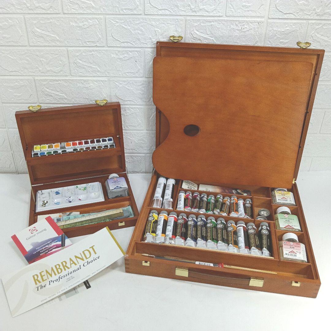 Rembrandt 絵具セット 木製ケース付き　セット上109