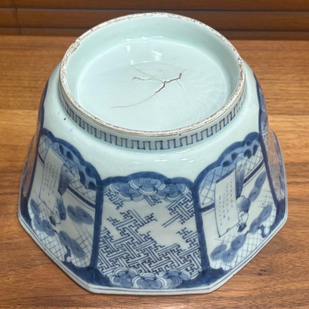 江戸時代　古伊万里　染付八面鉢