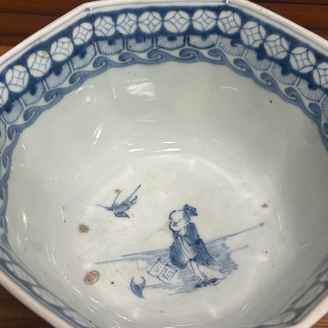 江戸時代　古伊万里　染付八面鉢