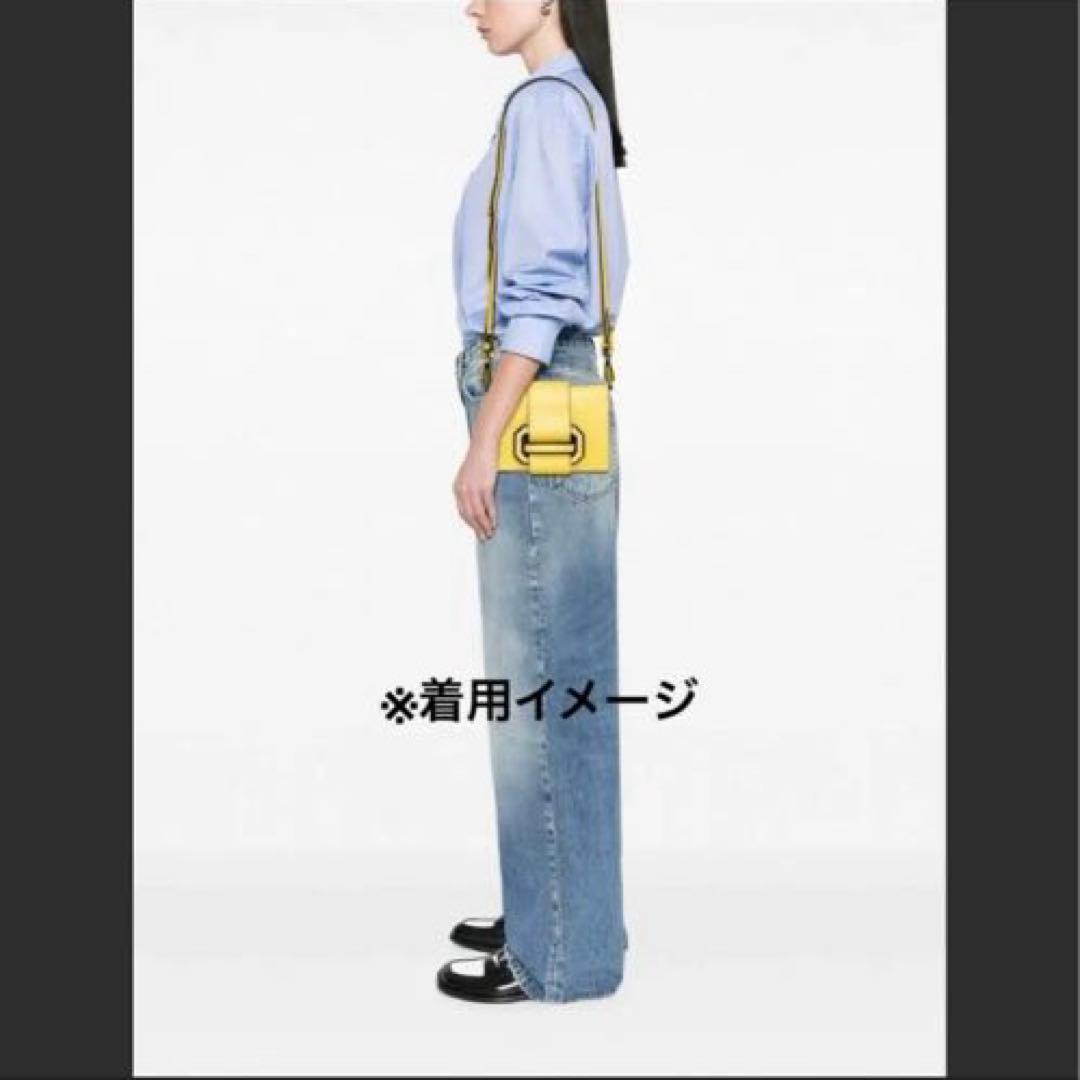 PRADA ショルダーバッグ レザー イエロー　プラダ　プレックスリボンバッグ