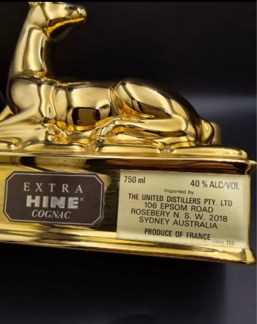 HINE EXTRA COGNAC 金鹿 リモージュ陶器製ボトル 750ml