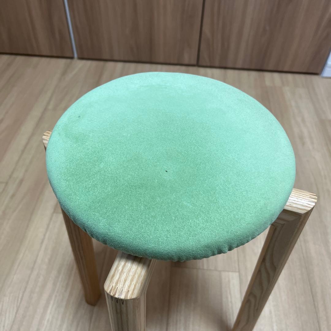 TAKUMI 匠工芸　緑色 円形スツール　マッシュルームスツール