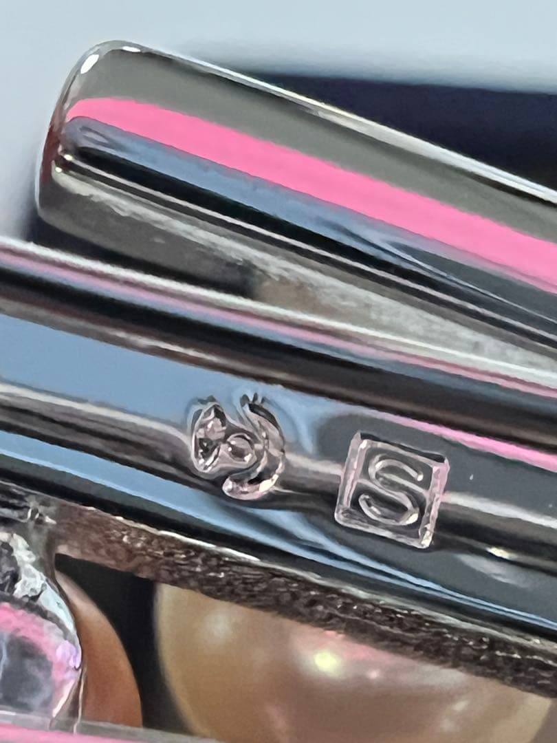 美品 田崎真珠 3色真珠パールブローチ シルバー