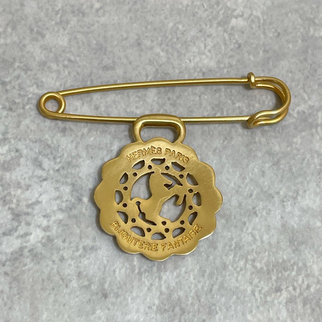 美品　エルメス　ホース　シュバル　ピンブローチ　ネックレストップ