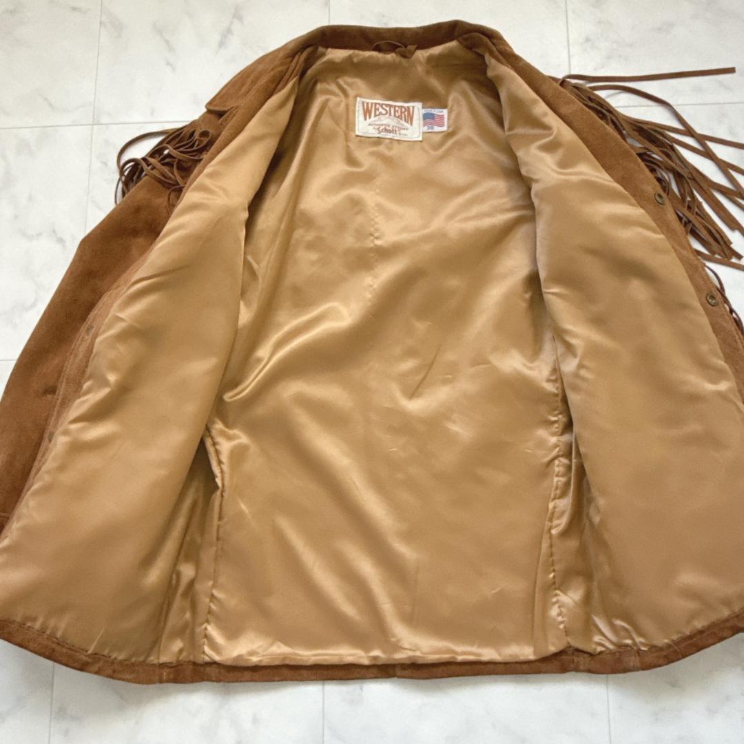 Schottショット395ウエスタンジャケット フリンジ スウェード 38