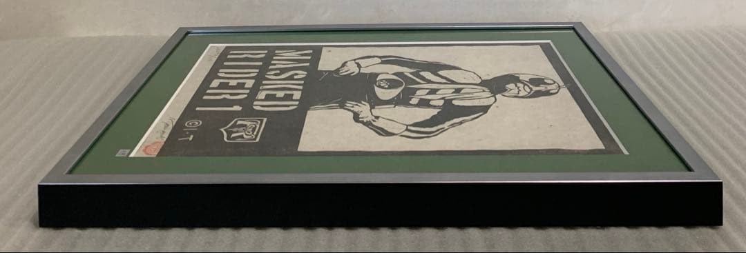 仮面ライダー1号×ヤマグチノリカズ 木版画 限定100 額入　バンダイ 額装