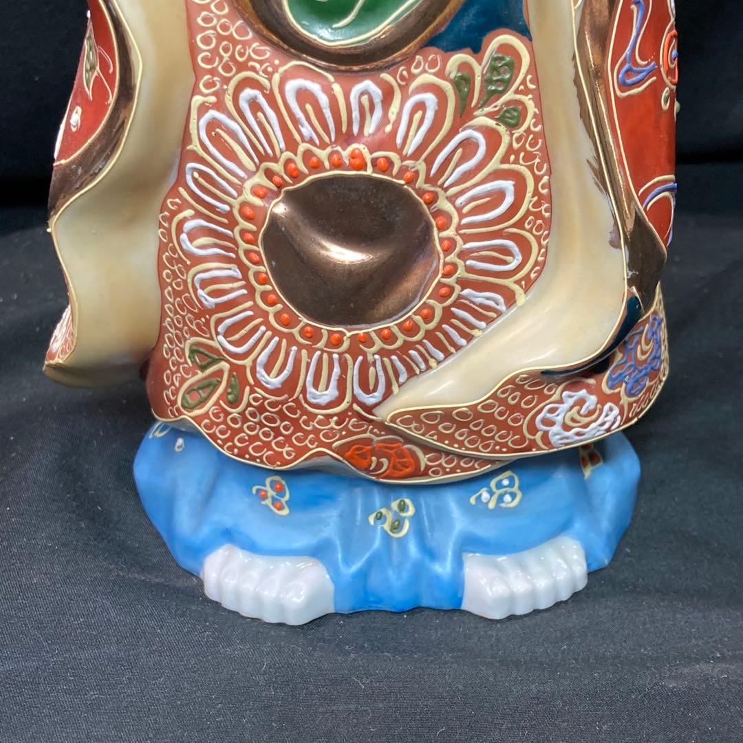 【九谷焼】観音像 九谷八幡窯 仏像 置物 金彩立像