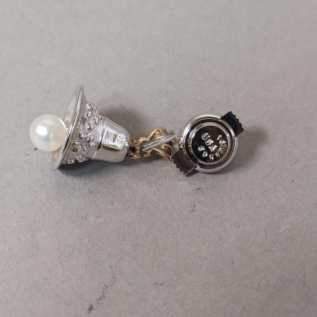 【良品】TASAKI タサキ ピンブローチ タイピン ベル K18 シルバー