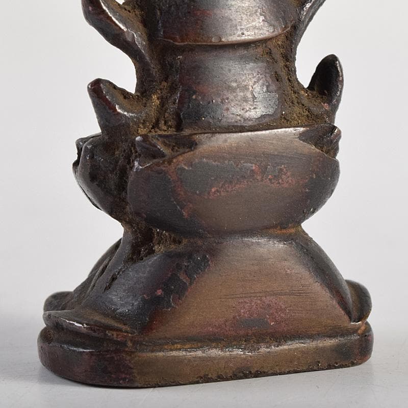 仏教美術　古銅　観音菩薩像　仏像　豆仏　懐中仏　置物　V　R8764