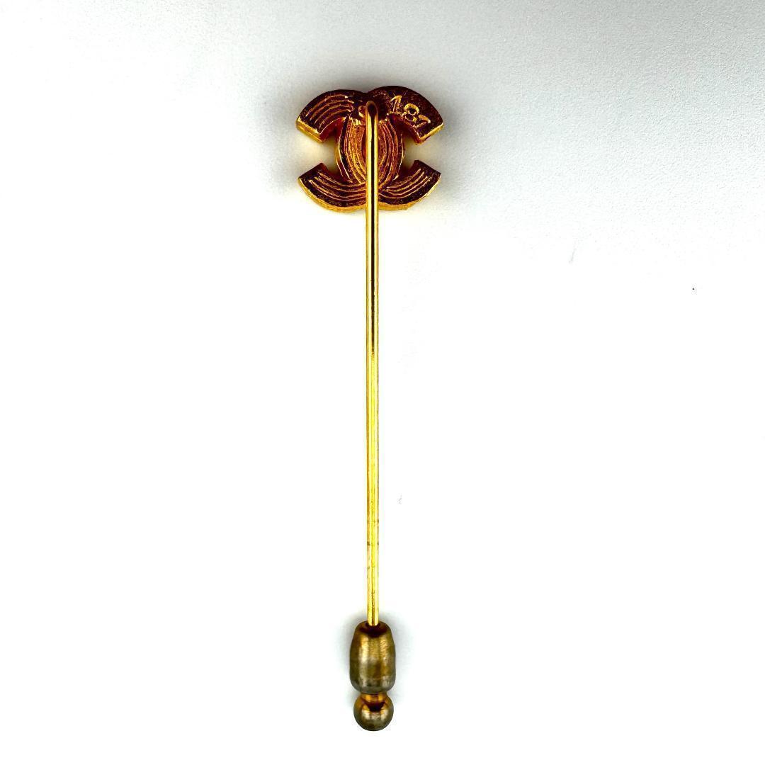 CHANEL シャネル ココマーク ラインストーン ピンブローチ ゴールド