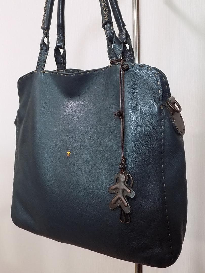 HENRY BEGUELIN ショルダートートブルーグリーン　イタリア製