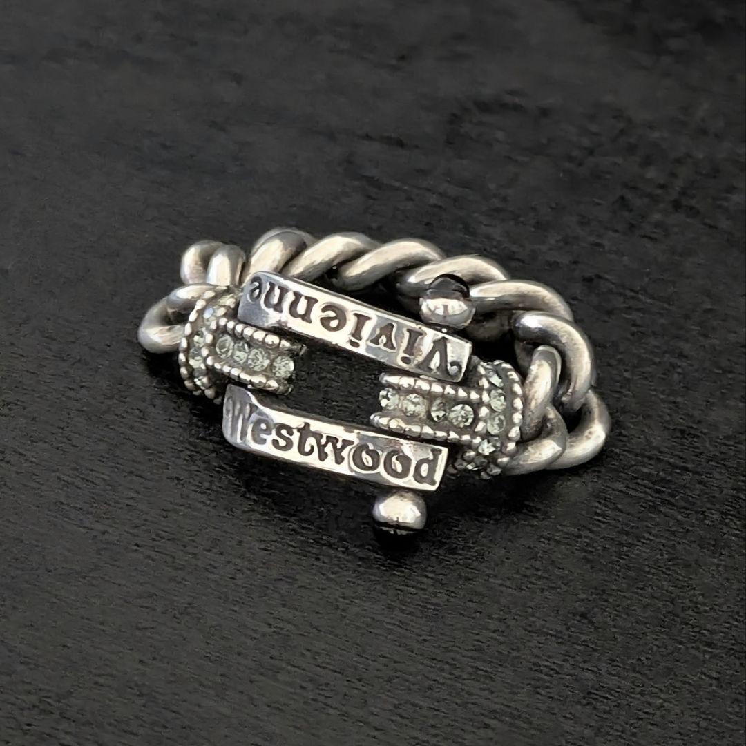 vivienne westwood オニキス ロゴ チェーンリング SV925
