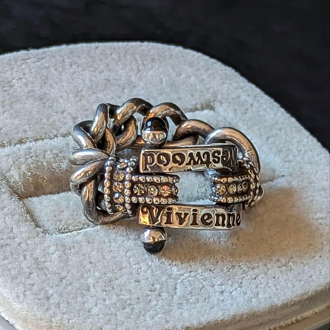 vivienne westwood オニキス ロゴ チェーンリング SV925